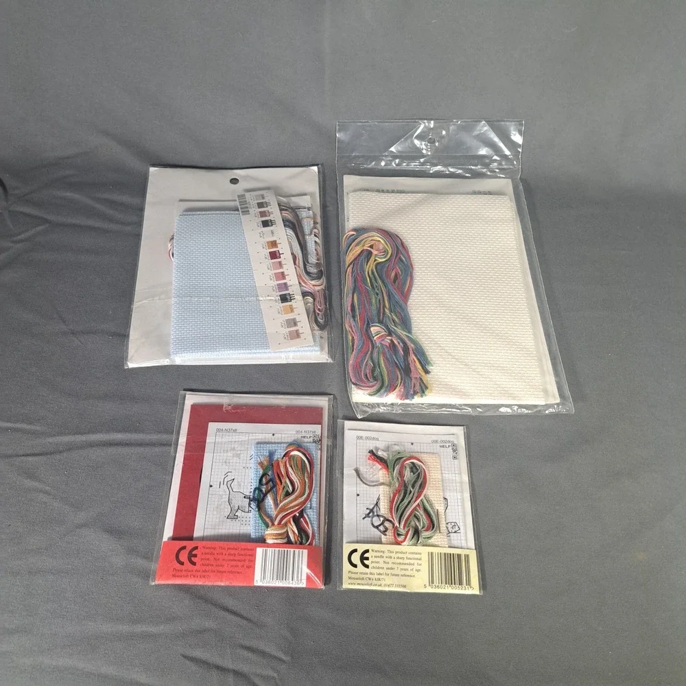 VTG Counted Cross Stitch Kit Lot Dimensions LynnCraft‎ Mouseloft Cat Dog Craft